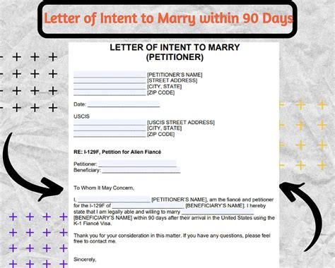 letter  intent  marry   days petitioner beneficiary