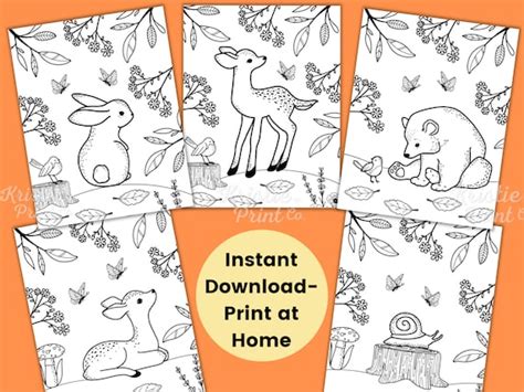 woodland animal coloring pages mom wife busy life