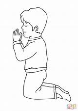 Praying Coloring Boy Pages Printable God Template Drawing sketch template
