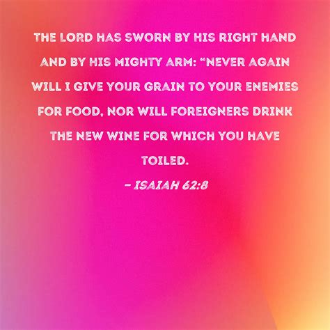 isaiah   lord  sworn    hand    mighty arm     give
