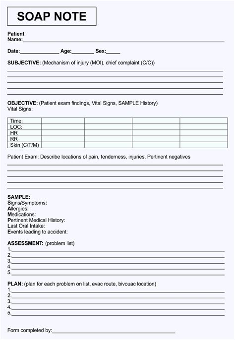 printable nurses notes template     printablee