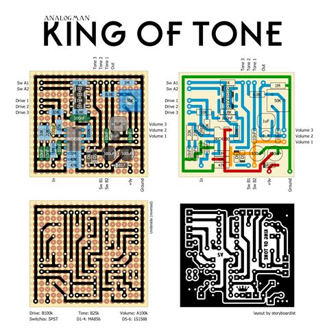 perf  pcb effects layouts analogman king  tone