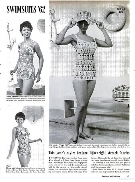 1962 Swim Suits Vintage Swimwear Vintage Beachwear