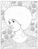 Coloring Angela Davis Pages Women Kids Famous Printable History Month Sheets Colouring Girl Portraits Fabulous Color Feminist National Sotomayor Sonia sketch template