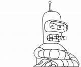 Bender Coloring Pages Futurama Relax Popular Robot Color Getcolorings Coloringhome Another sketch template