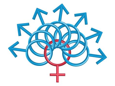 male and female symbols stylized as heart shape stock