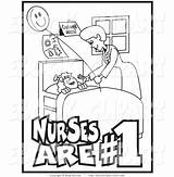 Nurse Coloring Hospital Pages Bed Outline Preschool Clipart Balloon Friendly Clip Male Handing Her Bending Sick Female Over Girl Getcolorings sketch template