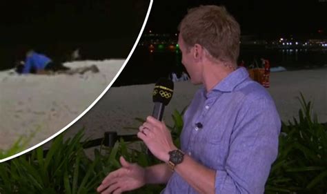 watch hilarious moment bbc olympics broadcast hijacked by couple having sex on beach world