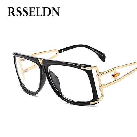 rsseldn 2017 big square glasses women optical frame brand luxury black