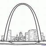Arch Louis St Gateway Draw Clipart Drawing Coloring City Pages Step Easy Vector Cliparts Drawings Clip Saint Stl Famous Logo sketch template