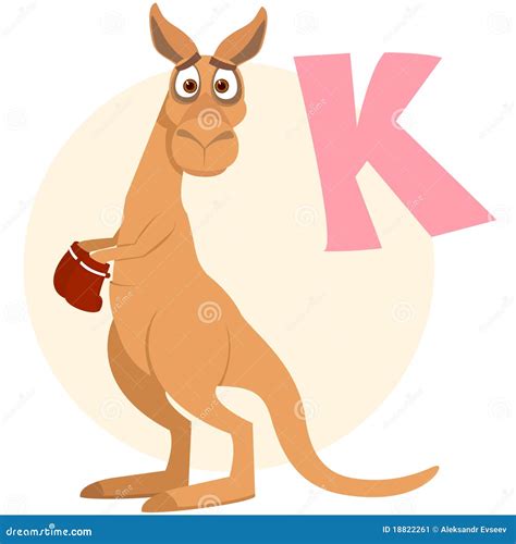 english alphabet kangaroo stock vector illustration