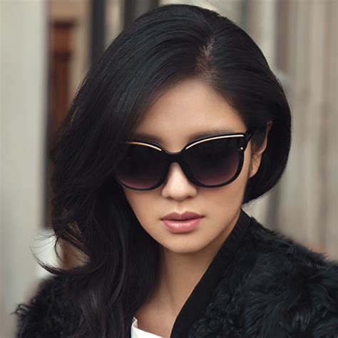 female cute cat eye sun glasses women popular brand