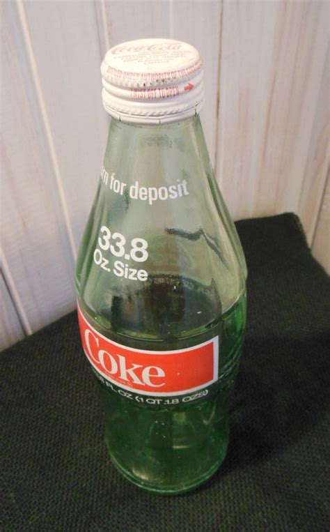 One Liter Vintage Coke Bottle Glass With Lid And In Great