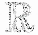 Illuminated Letters Pages Coloring Alphabet Daily Getcolorings sketch template