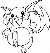 Raichu Pokemon Coloring Pages Printable Kids Categories Cartoon sketch template