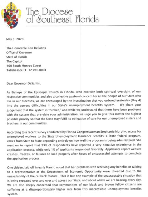 letter  governor desantis  florida bishops