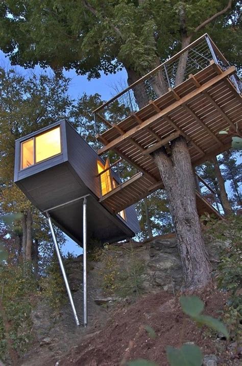 gallery  cliff treehouse baumraum  container huis boomhut architectuur
