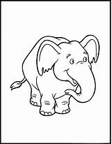 Elephant Coloring Pages Color Baby Animal Animals Print Back sketch template