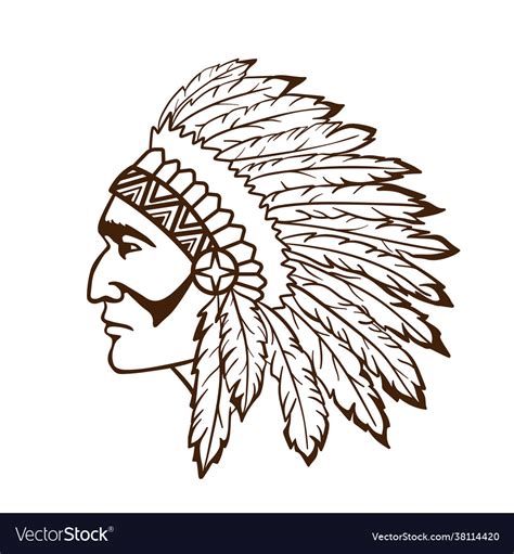 american indian chief logo  icon royalty  vector image