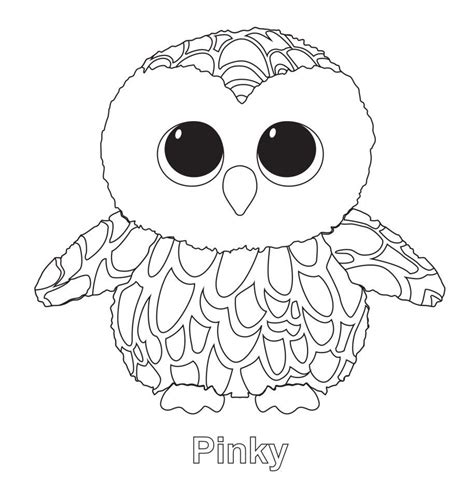pinky  owl ty beanie boo owl coloring pages beanie boo birthdays