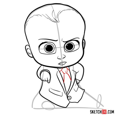 draw  boss baby   formal suit sketchok easy drawing guides