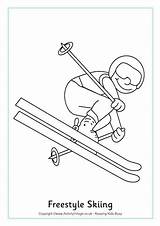 Coloring Skiing Colouring Pages Winter Freestyle Ski Olympic Olympische Olympics Sports Doo Winterspelen Activityvillage Printable Kids Sport Kleurplaten Yurls Crafts sketch template