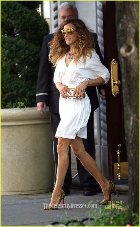 Sarah Jessica Parker White Short Cocktail Party Dress In