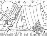 Coloring Pages Camping Camp Girls Scout Girl Kids sketch template