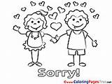 Sorry Coloring Pages Cards Hits sketch template