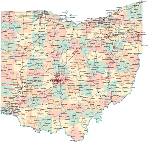 Printable Map Of State Map Of Ohio State Map Free