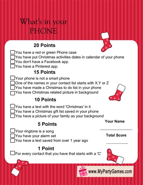 printable whats   phone christmas game christmas party