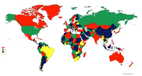 world map colored   colors  bordering countries dont