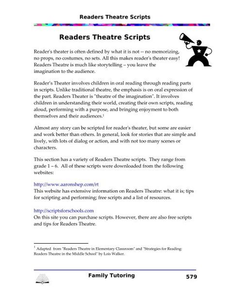 readers theatre scripts