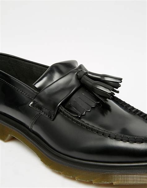 dr martens leather adrian tassel loafers  black  men lyst