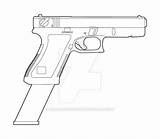 Glock Lineart Pistolet Pistolas Armas Disegno Tatuaggi Sketchite Drawling Eagle Bozze Tatuaggio Mk18 sketch template