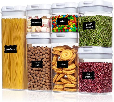 airtight food storage containersvtopmart  pieces bpa  plastic cereal containers  easy