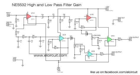 Ne5532 High And Low Pass Output Filter Circuit
