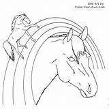 Rainbow Horse Pages Coloring Color Colouring Tweet Index Horses Pag sketch template