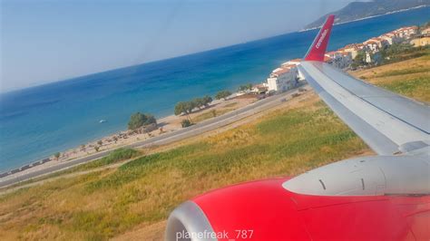 corendon   windy  beautiful departure   samos youtube