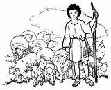 David Coloring Shepherd Boy Pages His Sheep Sheeps Kids Color Colouring Kidsplaycolor Printable Sketch Online Playing Boys Visit Bible Getcolorings sketch template