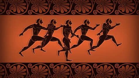 Ancient Greek Runners On Amphora Stock Footage Video 100