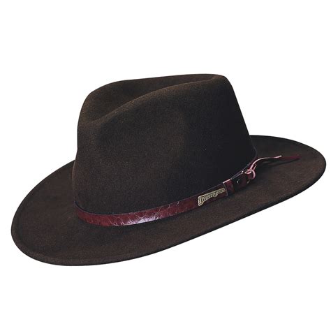 Indiana Jones Wool Felt Outback Hat With Tails Explorer Hats