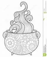 Cauldron Coloring Witches Raster Steam Adults Book Clip Preview sketch template