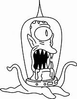 Simpsons Colorear Para Los Alien Extraterrestre Coloring Pages Kodos Baba Originales Barney El Páginas Levantando Lleno Casco Tentáculos Dos Puesto sketch template