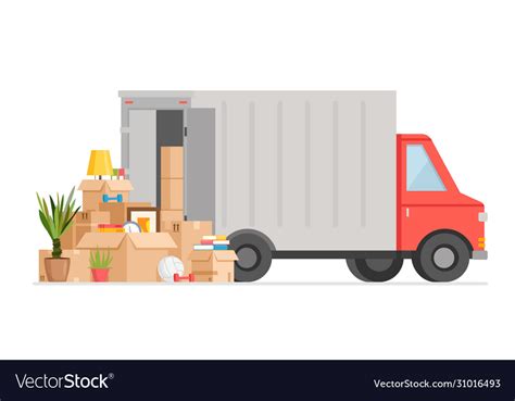 box delivery truck cartoon royalty  vector image