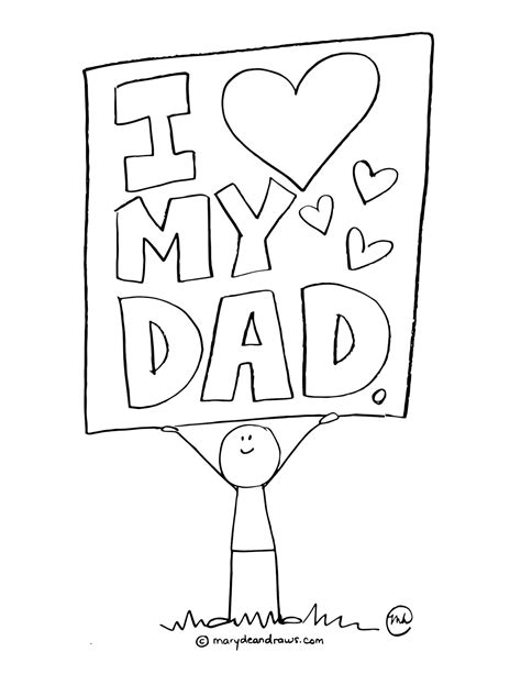 fathers day printable coloring page marydean draws