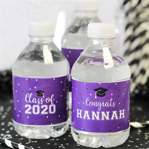 graduation water bottle labels personalized graduation party etsy