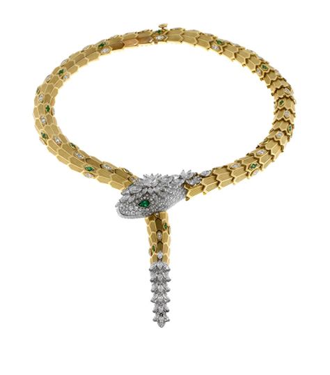 Emerald And Diamond Serpenti Necklace
