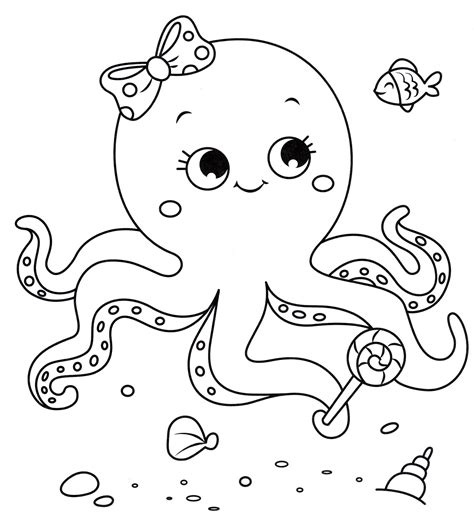 octopus coloring page printable printable templates