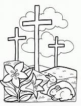 Coloring Easter Pages Religious Cross sketch template